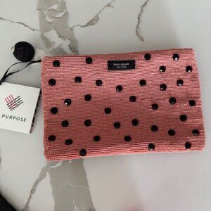 NWT Kate Spade Polka Dot Beaded Clutch